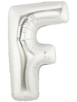 ลูกโป่งฟลอย์รูปตัวอักษร F สีเงิน ไซส์เล็ก 14 นิ้ว - F Letter Shape Foil Balloon Size 14" Silver Color