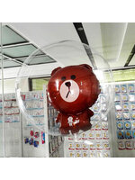 ลูกโป่งใส BoBo Balloon ทรงกลมลูกบอล มีหมี Brown ด้านใน ไซส์ 18 นิ้ว นำเข้าจากจีน /Item No. TL-G057