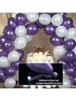 ลูกโป่งกลม เนื้อเมททัลลิก สีม่วงเข้ม ไซส์ 6 นิ้ว แพ็คละ 10 ใบ (Deep Purple Metallic Round Balloon Size 6")