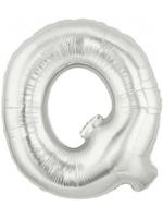 ลูกโป่งฟลอย์รูปตัวอักษร Q สีเงิน ไซส์จัมโบ้ 40 นิ้ว - Q Letter Shape Foil Balloon Size 40" Silver Color