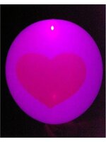 ลูกโป่งสีขาว พิมพ์ลายหัวใจแดง แพ็ค 5 ชิ้น ไฟกระพริบ (Printing Heart latex Balloon - LED RGB Mode)