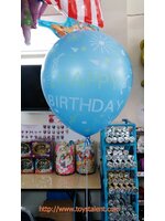 ลูกโป่งจัมโบ้ สีน้ำเงินพิมพ์ลาย Happy Birthday ขนาด 24 นิ้ว - Round Jumbo Balloon Blue printing HBD 24"