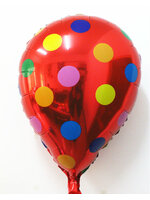 ลูกโป่งฟลอย์รูปหยดน้ำ สีแดงลายจุด - Water Drop Shape Foil Balloon Polka Dot Red Color / Item no. TL-G035