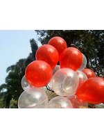 ลูกโป่งกลม สีแดง คริสตัล ไซส์ 10 นิ้ว แพ็คละ 10 ใบ (Round Balloons 10"- Red Cystal Balloon)