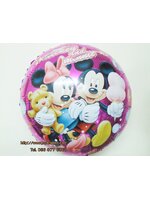 ลูกโป่งฟลอย์กลม ลายมิกกี้&มินนี่ ไซส์ 18 นิ้ว - Micky & Minnie Mouse Round Shape Balloon / Item No. TL-A077