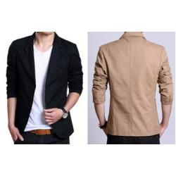 สูทผู้ชาย เสื้อสูทแฟชั่นชาย ใหญ่พิเศษ สลิมฟิต ติดกระเป๋า Size No.42-44 รอบอกนิ้ว ดำ