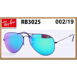 RB3025 (002/19) กรอบสีดำ เลนส์ปรอทสีเขียวอมฟ้า