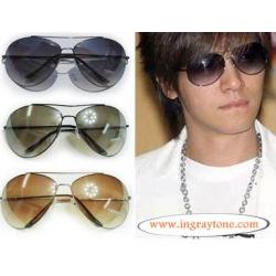 กรอบแว่นตากันแดดแฟชั่น สไตล์เกาหลี ทรงaviator เลนส์โค้ง (เขียวดำ)