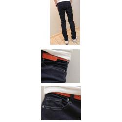 กางเกงสแล็คยีนส์ แฟชั่นทรงเดฟ สลิมฟิต กระชับ ใส่สบาย เอว No.30-31 ดำ