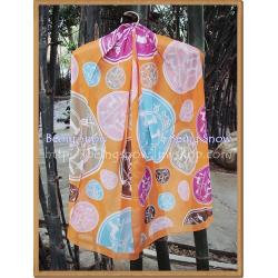 ผ้าพันคอชีฟอง Hermes สีส้ม