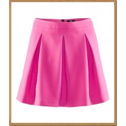 * H&M - กระโปรงบานจับจีบที่ด้านหน้าสีชมพูสด