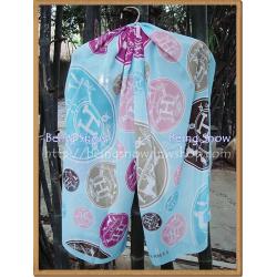 ผ้าพันคอชีฟอง Hermes สีฟ้า