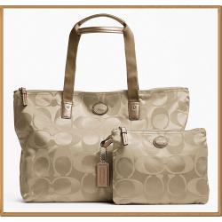 Coach Signature Nylon Packable Weekender 77321 - Light Khaki