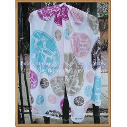 ผ้าพันคอชีฟอง Hermes สีขาว