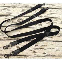 สายรัดกางเกงเอี๊ยม กว้าง 2cm แบบ X ดำขอเกี่ยวฮุค ดำทั้งชุด