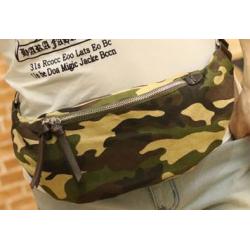 กระเป๋าคาดเอว ลายทหารสายหนังแต่งพิเศษ สีลายพราง