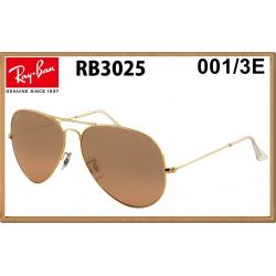 RB3025 (001/3E) กรอบสีทอง เลนส์ไล่สีชมพูพิ้งค์โกลด์
