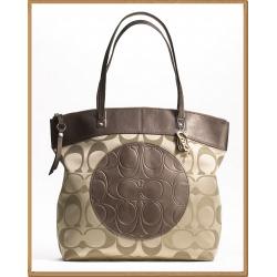 Coach Laura Signature Tote 18335 - Khaki