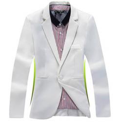 ขาว ดำ !! เสื้อสูทแฟชั่นผู้ชาย ทรงสลิมฟิต ปกเปิด สุดคุ้ม Size No.34 36 40 ขาว ดำ