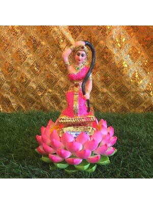 พระแม่ธรณี บีบมวยผม 3" ปิดทองหน้าตัก 3 นิ้ว สูง 7 นิ้ว