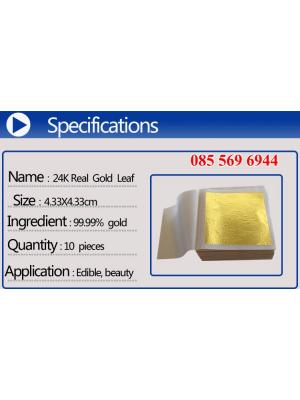 ทองคำเปลว สำหรับอาหาร และเครื่องสำอางค์(แพ็ค10 แผ่น)