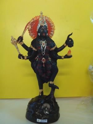 พระแม่กาลีเหยียบตอ 7" กายดำสูง 37 กว้าง 36 ซม.