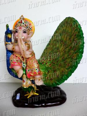 พระพิฆเนศ ทรงนกยูง สูง 34 cm กว้าง 31 cm