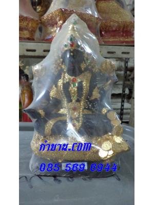 พระแม่ลักษมีนั่ง 5" สวย กายดำปิดทอง