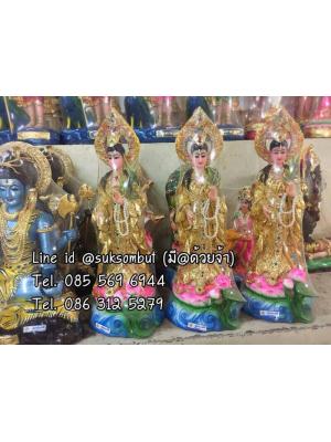 พระแม่กวนอิม ยืนบัว 7"