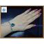 สร้อยข้อมือคริสตัลหัวใจ สีเขียวเหลือบฟ้า + สายลายหัวใจ