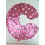 ลูกโป่งฟอยล์รูปตัวอักษร O สีชมพูพิมพ์ลายหัวใจ ไซส์เล็ก 14 นิ้ว - O Letter Shape Foil Balloon Size 14" Pink color printing Heart