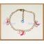 Set สร้อยคอ & สร้อยข้อมือ & ต่างหูคริสตัลรุ่นกลมแบน สลับเล็ก-ใหญ่ สีชมพู Rose