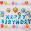 ลูกโป่งฟอยล์รูปตัวอักษร R สีฟ้าพิมพ์ลายดาว ไซส์เล็ก 14 นิ้ว - R Letter Shape Foil Balloon Size 14" Blue color printing Star