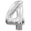 ลูกโป่งฟอยล์รูปตัวเลข 4 สีเงิน ไซส์จัมโบ้ 40 นิ้ว - Number 4 Shape Foil Balloon Size 40" Silver Color