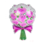 ลูกโป่งฟลอย์พิมพ์ลายทรง ช่อดอกไม้สีชมพู ไซส์ 18 นิ้ว - Pink Flower Bouquet Shape Foil Balloon / Item No.TL-E048