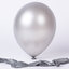 ลูกโป่งกลม เนื้อเมททัลลิก สีเงิน ไซส์ 6 นิ้ว แพ็คละ 10 ใบ (Round Metallic Silver color Balloon Size 6')