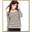H&M - เสื้อยืดแขนยาว ลายขวางขาว-ดำ