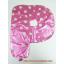 ลูกโป่งฟอยล์รูปตัวอักษร P สีชมพูพิมพ์ลายหัวใจ ไซส์เล็ก 14 นิ้ว - P Letter Shape Foil Balloon Size 14" Pink color printing Heart