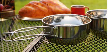 หม้อแคมปิ้ง หม้อสนาม มีด้ามสเตนเลส304 จัดเก็บได้ เบา พกพาง่าย outdoor เดินป่า