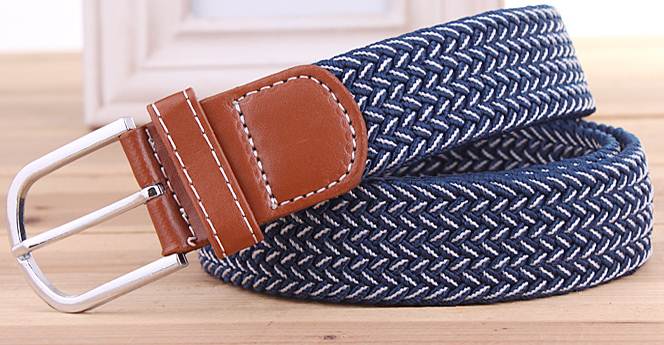 เข็มขัดหมุด ยืดได้ ถัก ถัก สีสัน ( No.1- 9)