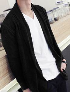 เสื้อคลุม คาดิแกน แฟชั่นตัวยาว No. 42 ดำ