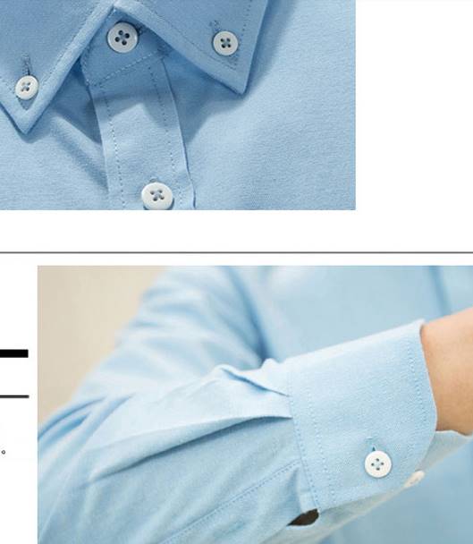 หลากสี11+ เสื้อเชิ้ตแขนยาว กระดุมขาว แบบเรียบ No.36 38 40 42 44 46 (สี1-11)