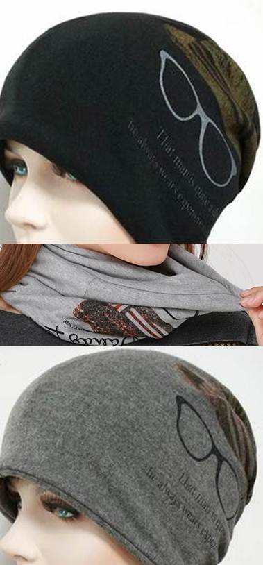 หมวกผ้า หมวกคลุม ผ้าพันคอ 2สไตล์ฮิพฮอพ ลายกราฟิค วินเทจ คอตตอน ใส่สบาย (เทาเข้ม เทาอ่อน เบจ ดำ)