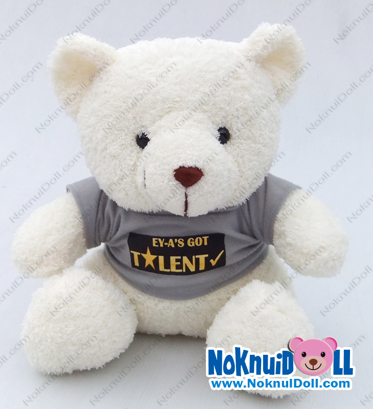 ตุ๊กตาพรีเมี่ยม EYA ตุ๊กตาหมีนั่ง11นิ้ว ใส่เสื้อ+รีดโลโก้ 1ด้าน D5506Q0070