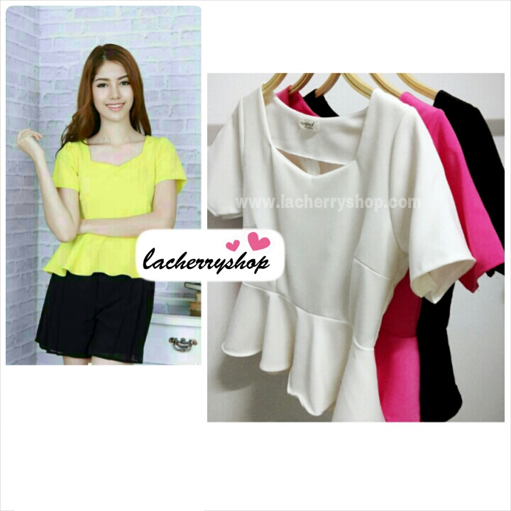 เสื้อแฟชั่น เสื้อทำงาน ผ้าฮานาโกะ สีขาว ดีไซน์สวยเรียบหรู สินค้าคุณภาพ ราคาไม่แพง