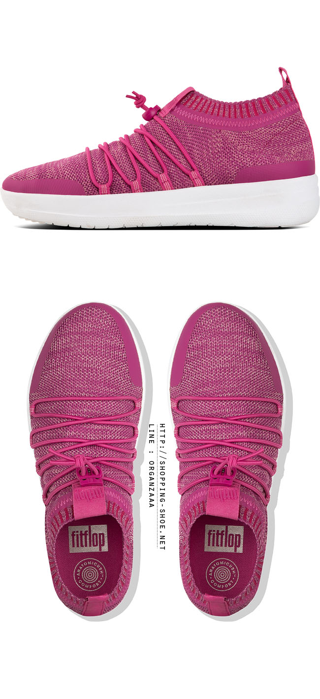 Fitflop Uberknit Slip On Ghillie Sneakers Fuchsia Dusky Pink ของแท้ นำเข้าจาก USA และ UK สำเนา