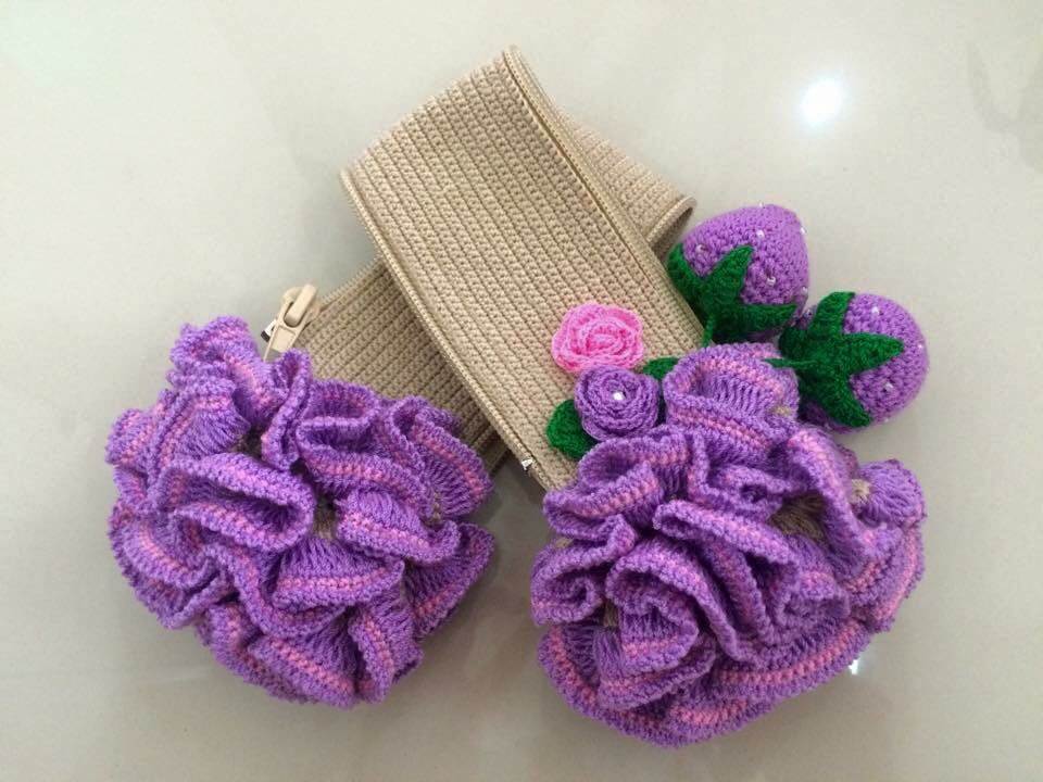 ไหมหุ้มหูกระเป๋า collection สีม่วง