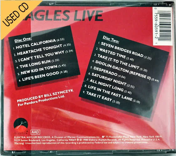 Used CD Eagles - Live 2 Disc set