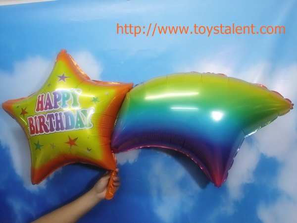 ลูกโป่งฟลอย์ HBD ดาวกับสายรุ้ง ไซส์ใหญ่ 36"- Foil Balloon HBD Star with Rainbow Shape Jumbo Size 36"/ Item No.TL-D055