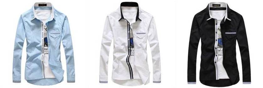 เสื้อเชิ้ตแขนยาว ปกเล็ก แฟชั่นแต่งสาบกระดุม กระเป๋า สีขาว No.38